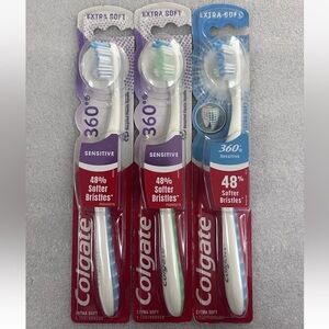 3x Colgate 360 Sensitive Extra Soft Toothbrush
